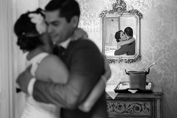 Black and white Mission-Inn-Hotel and spa-Wedding-Photo by Riverside wedding photographer