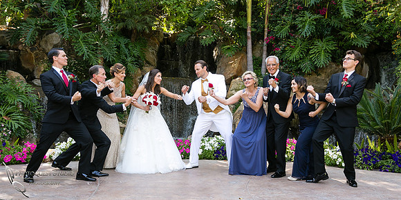 Family fun battle at Grand Tradition Estate Fallbrook wedding by Temecula Wedding Photographer