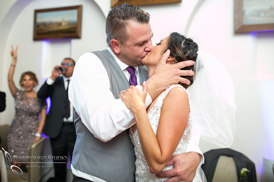 The kiss at mission inn hotel wedding