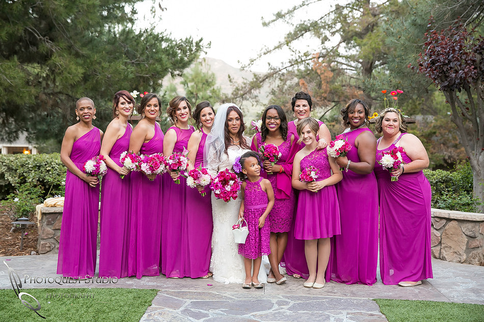 the bride and her bridesmaids