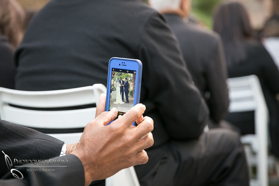 Cell phone at wedding ceremony