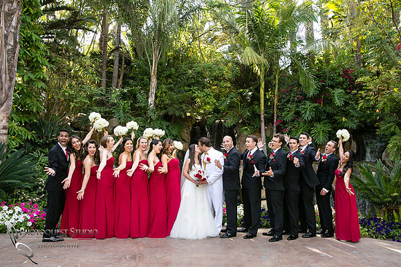 Kiss and cheer at Grand Tradition Estate Fallbrook by Temecula Wedding Photographer