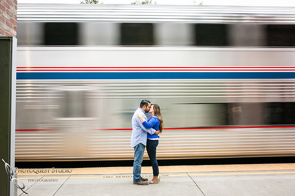 kissing by the train