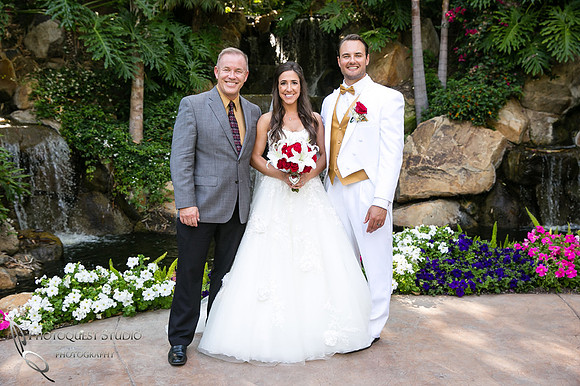 Pastor and the bride and groom
