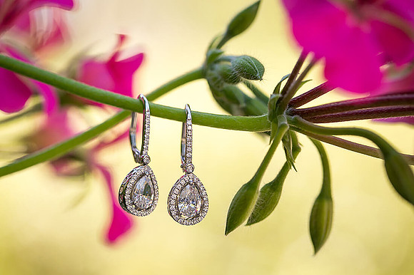 Ears ring on flowers. Temecula Wedding Photographers Pala Mesa Resort and Golf Course Engagement Photos
