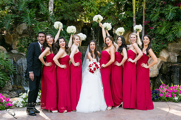 beautiful bridal party at Grand Tradition Estate Fallbrook by Temecula Wedding Photographer