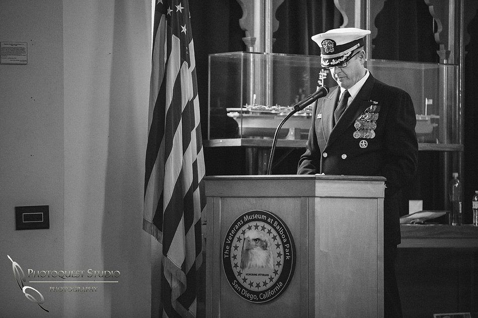 Commander Mata Retirement Ceremony at The Veterans Museum, Memorial Center,  Balboa Park, San Diego by Temecula Wedding Photographer