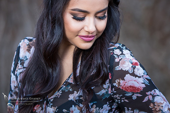 Beauty with perfect makeup at Engagement photo by Temecula wedding photographer
