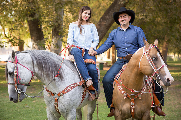 Wedding Photographer in Temecula, Engagement Photo with beautiful Couple and Horses in Riverside, California - Mayra and Juan