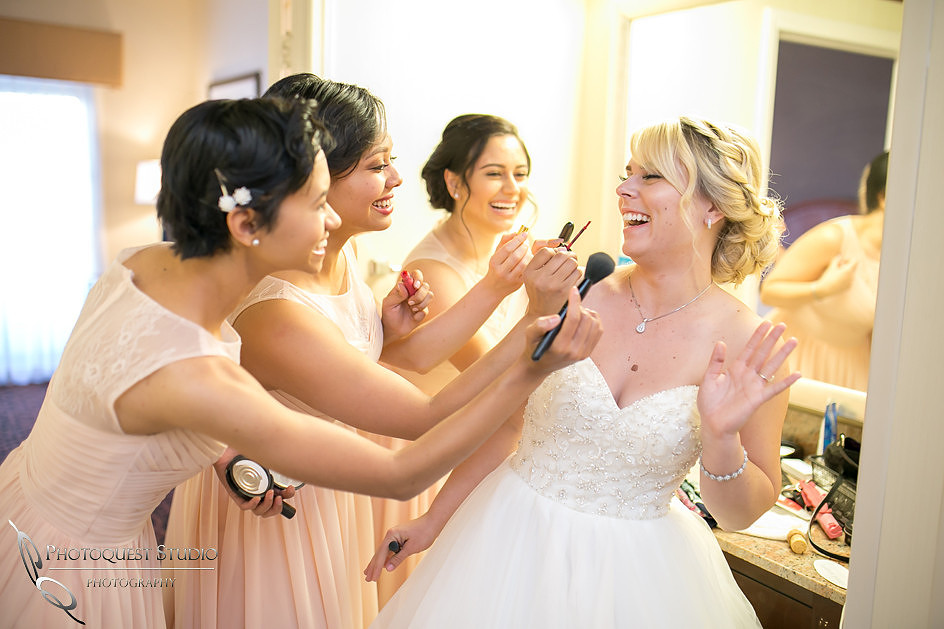 Bride makeup, Temecula wedding photographer at Wedgewood San Clemente, Orange County Wedding