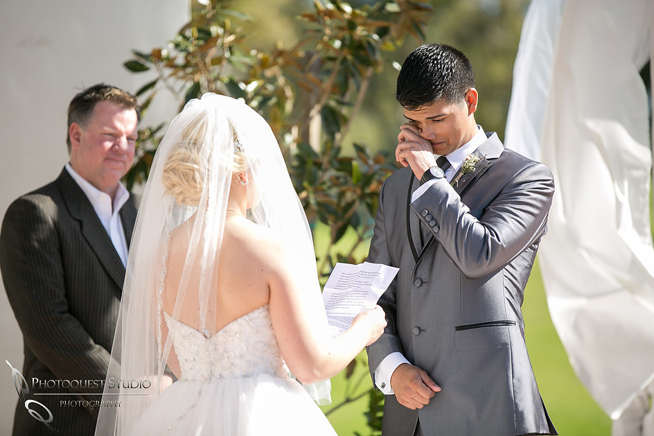Groom cry, Temecula wedding photographer at Wedgewood San Clemente, Orange County
