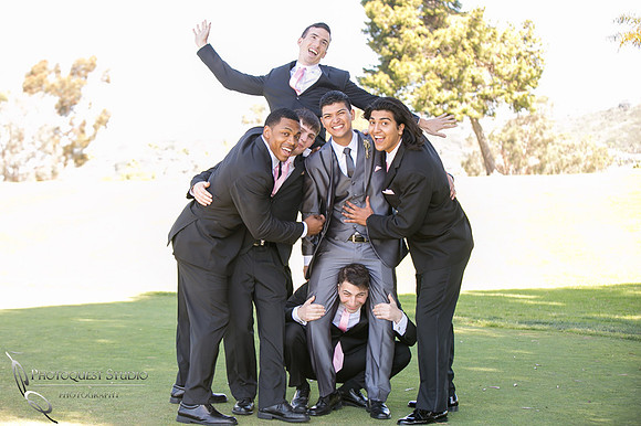 The Groom and his men having fun