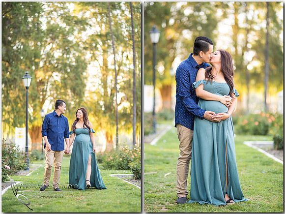 Walking and Kissing at Maternity-Photo-in-Riverside-by-Temecula-Wedding-Photographer