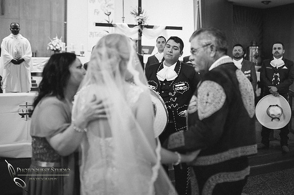 Wedding Photographer in Temecula, Riverside documented Mexican Traditional Church Wedding