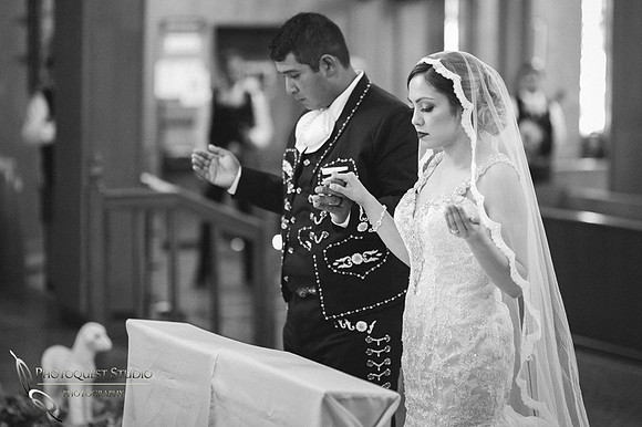 Riverside Wedding Photographer, documented Mexican Traditional Church Wedding, black & white