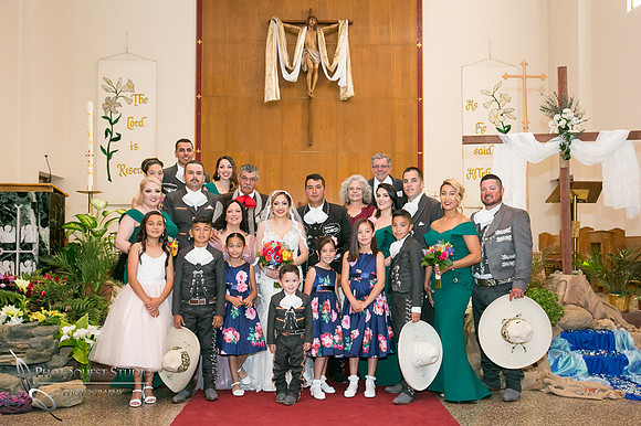 Wedding Photographer in Temecula, Riverside documented Mexican Traditional Church Wedding