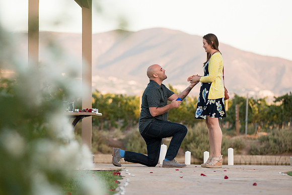 Surprise Proposal at Ponte Winery by Temecula Wedding Photographer
