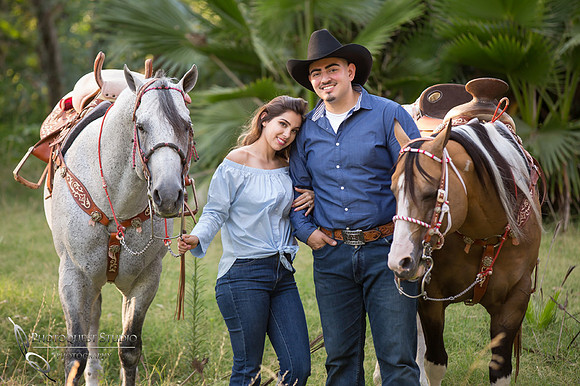 Engagement Photo with horse in Riverside, California