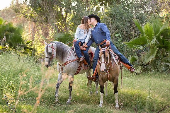 Wedding Photographer in Temecula, Engagement Photo with beautiful Couple and Horses in Riverside, California - Mayra and Juan