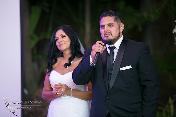 Angelica and Johnnie thanks the guests and family