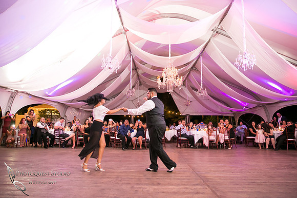 Bride and groom dance performance