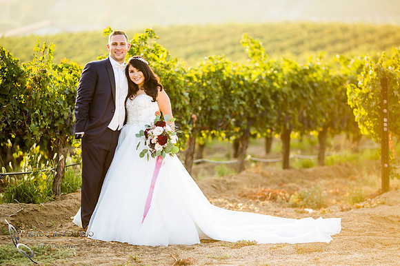 Sunset Wedding Photo at Leoness Cellars by Temecula Winery Photographer