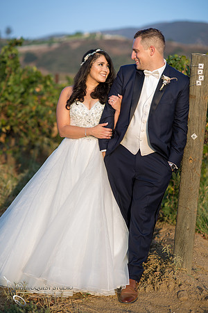 cute couple at sunset wedding