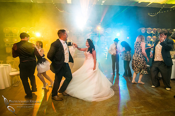 bride and groom dancing at Leoness Cellars wedding by Temecula Winery Photographer