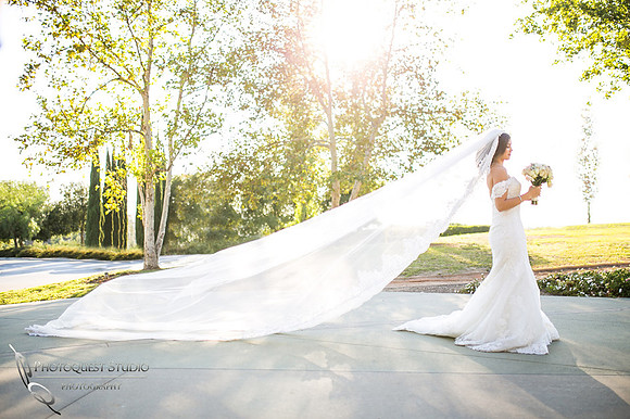 long veil in the wind