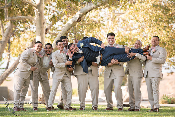 happy groom and his boys