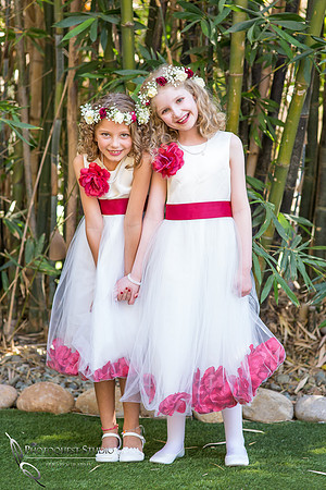 beautiful flower girls in white dress