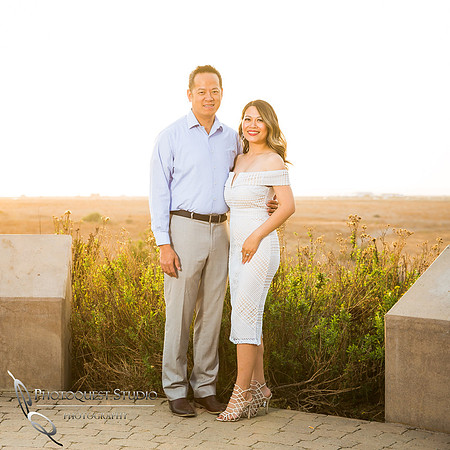Huntington Beach, beautiful couple at Sunset