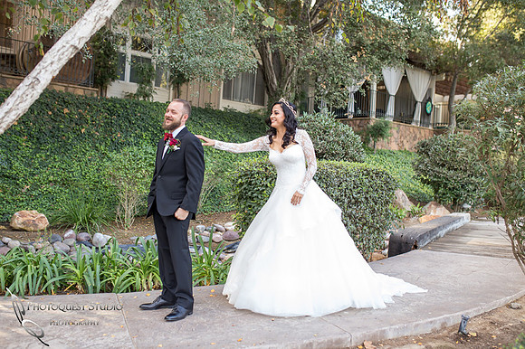 Sweet first look moment by Temecula Wedding Photographer