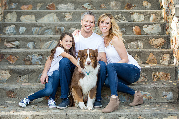 Family Photo with dog in California
