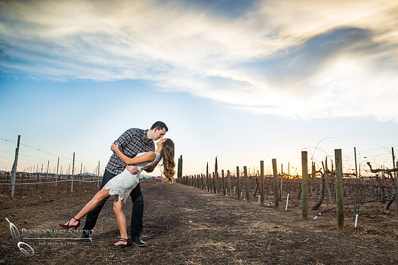 Kissing at sunset at Wiens, Temecula Winery Wedding Photographer