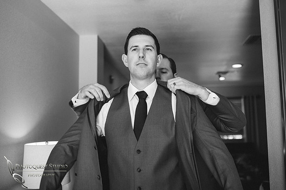 Groom getting ready