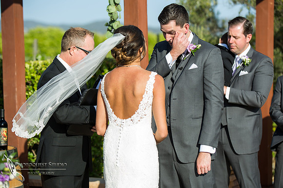 Alex cries during his wedding ceremony