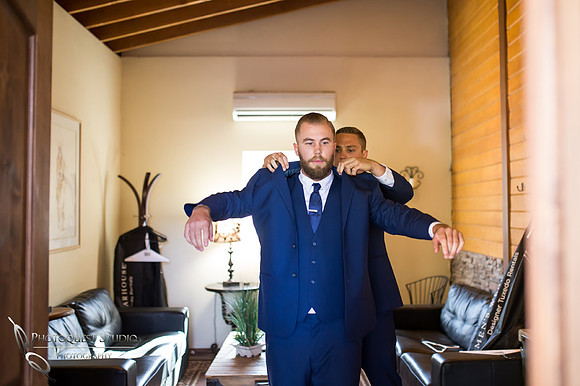 Groom getting ready at Temecula wedding