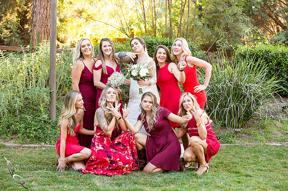 Bride and Bridesmaids fun time