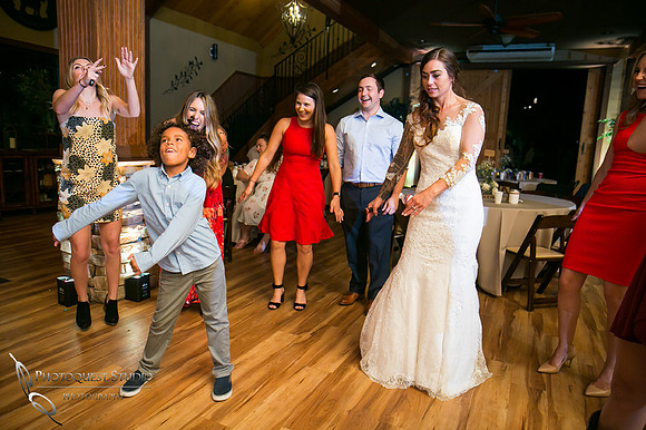 Dancing the floss at wedding