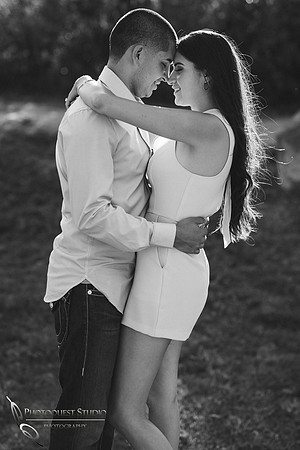 outdoor engagement photo in black and white