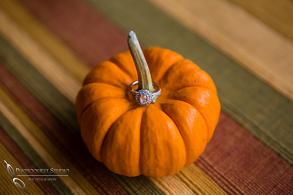 Pumpkin and diamond ring