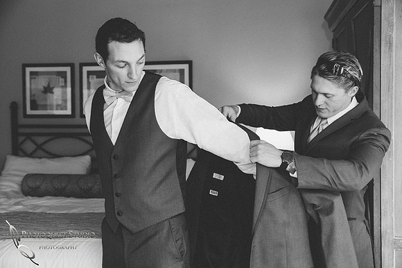 Groom getting ready