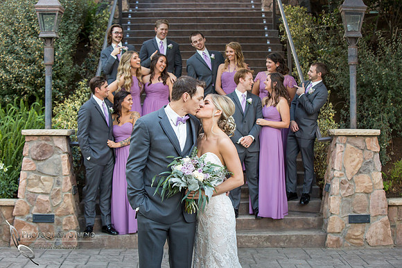 Kissing her in front of the Bridal Party