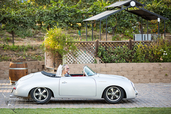Classic car and lake oak meadows wedding