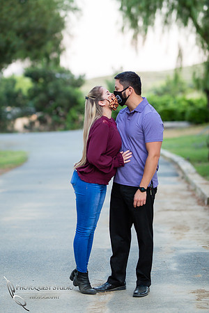 Kissing during covid-19 season, engagement photographer in Temecula