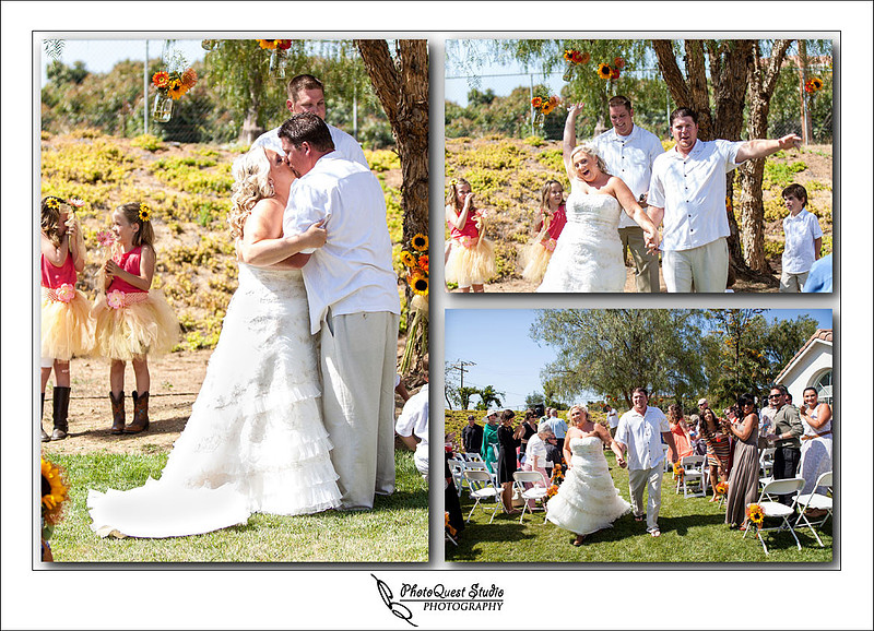 Birde and Groom First kiss at Husband and Wife at DIY Backyard wedding in Escondido, San Diego by Temecula Wedding Photographer of PhotoQuest Studio | Photography - Locate in Menifee and serving both N&S California