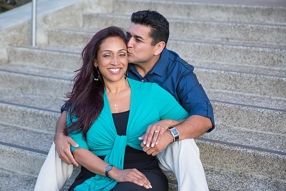 San Diego Convention Center, Gaslamp District , Downtown Engagement Photo - Synthia & Mike