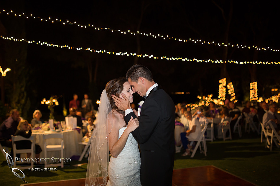the first dance of the bride and groom by Falkner winery wine wedding by temecula wedding photographer