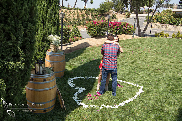 Surprise Proposal at Callaway, Temecula Winery by Wedding Photographer of Photoquest Studio - Tim & Megan